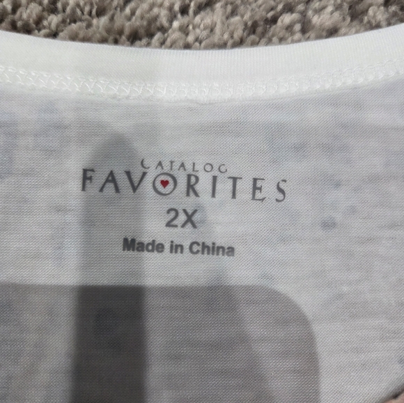 New In Package! Catalog Favorites Embellished Golden Rose Cascade Top Size 2X - Picture 4 of 5